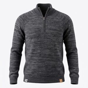 Paka Royal Alpaca Handmade Quarter Zip Sweater Mens XS Charcoal Grey Pullover